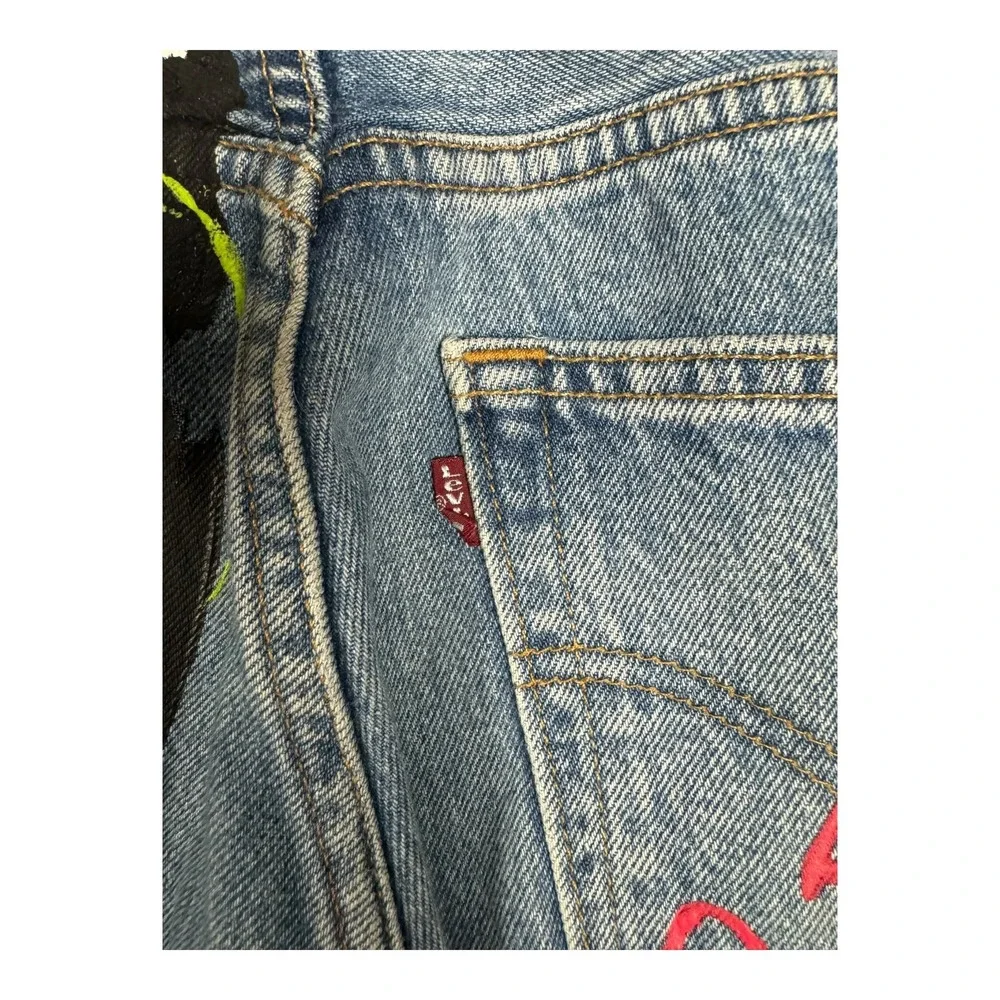 Levis 501 Jeans Mens 31x30 Blue Good Mark Gonzalez Artwork Prints